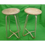 Pair of galvanised stools