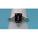 White gold mystic topaz and diamond ring