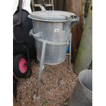 Galvanised animal feeder