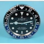 Good quality reproduction Rolex advertising clock with sweeping second hand - Batman GMT-Master
