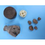 Stones from Pompei, early vase & puzzle ball