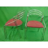 Set of six chrome retro dining chairs