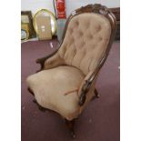 Victorian mahogany button back chair