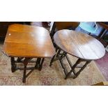 2 small oak gateleg tables