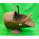 Copper coal skuttle and shovel