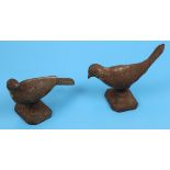 2 decorative metal birds