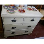 Painted pine chest - Approx W: 88cm D: 44cm H: 88cm