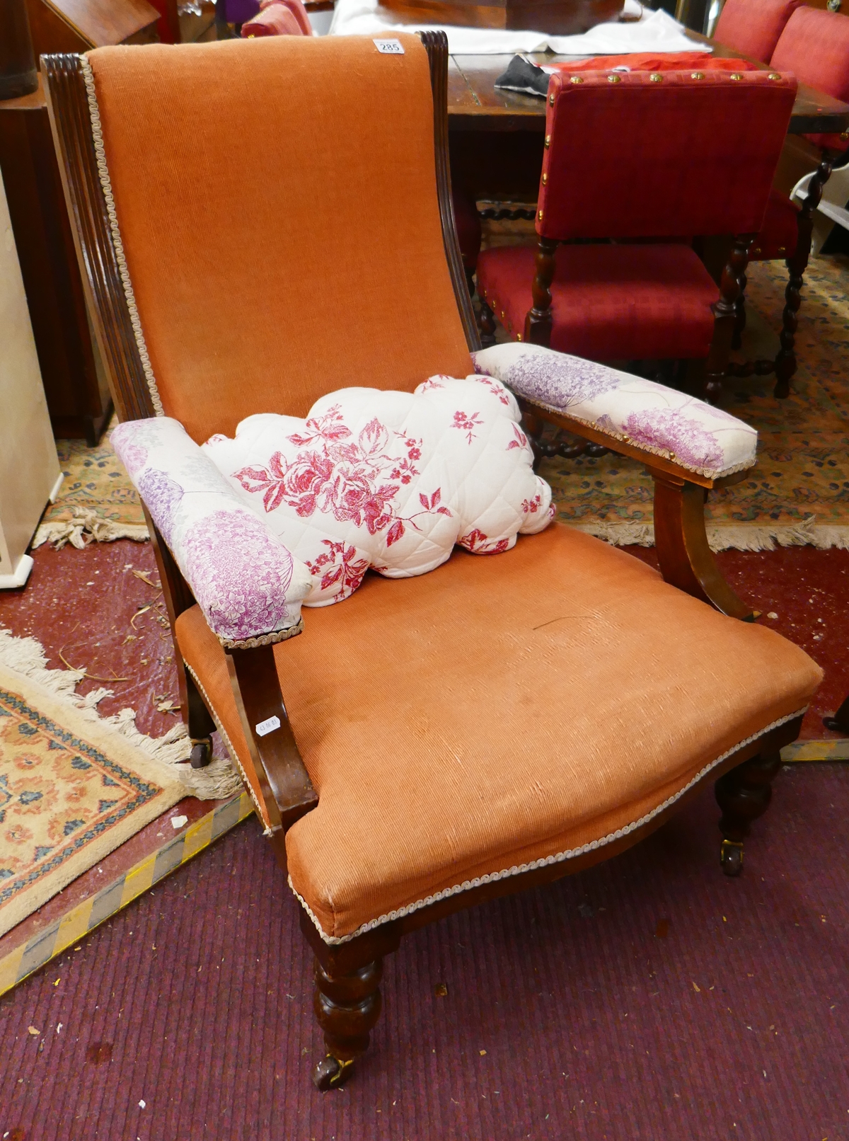 Victorian mahogany framed armchair