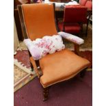 Victorian mahogany framed armchair