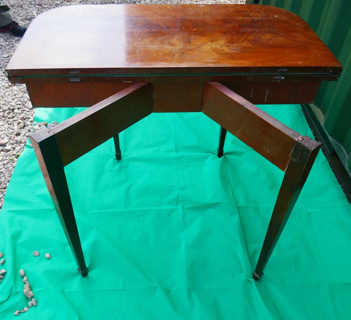 Period mahogany fold over card table - Bild 6 aus 6