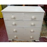 Painted chest of 2 over 3 drawers - Approx W: 91cm D: 45cm H: 90cm