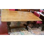 Oak refectory table - Approx L: 152cm W: 81cm H: 75cm