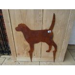 Metal rusty dog silhouette