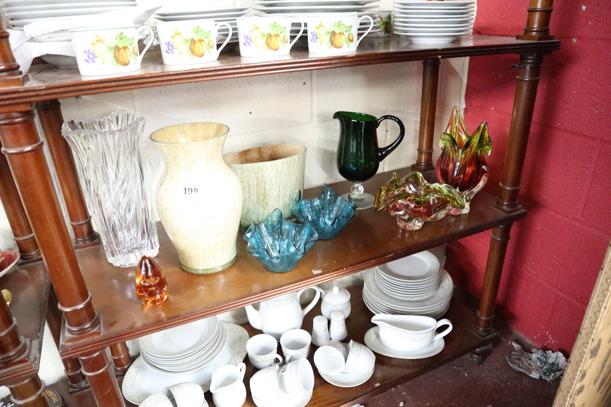 Shelf of studio glass