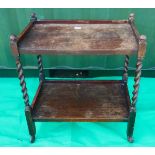 Oak barley twist tea trolley