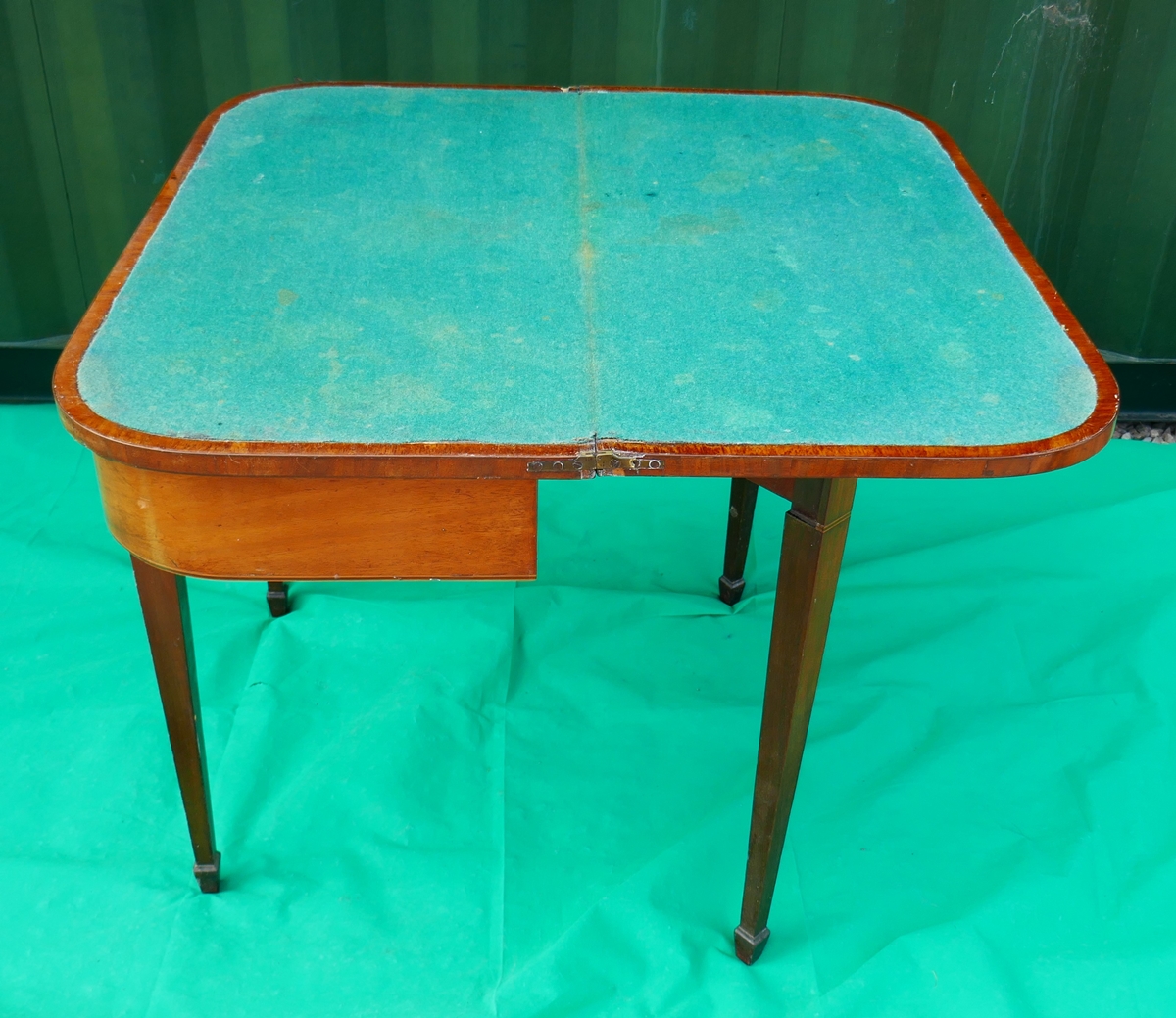 Period mahogany fold over card table