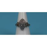 Gold diamond cluster ring