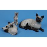 Royal Doulton Siamese cats & dog