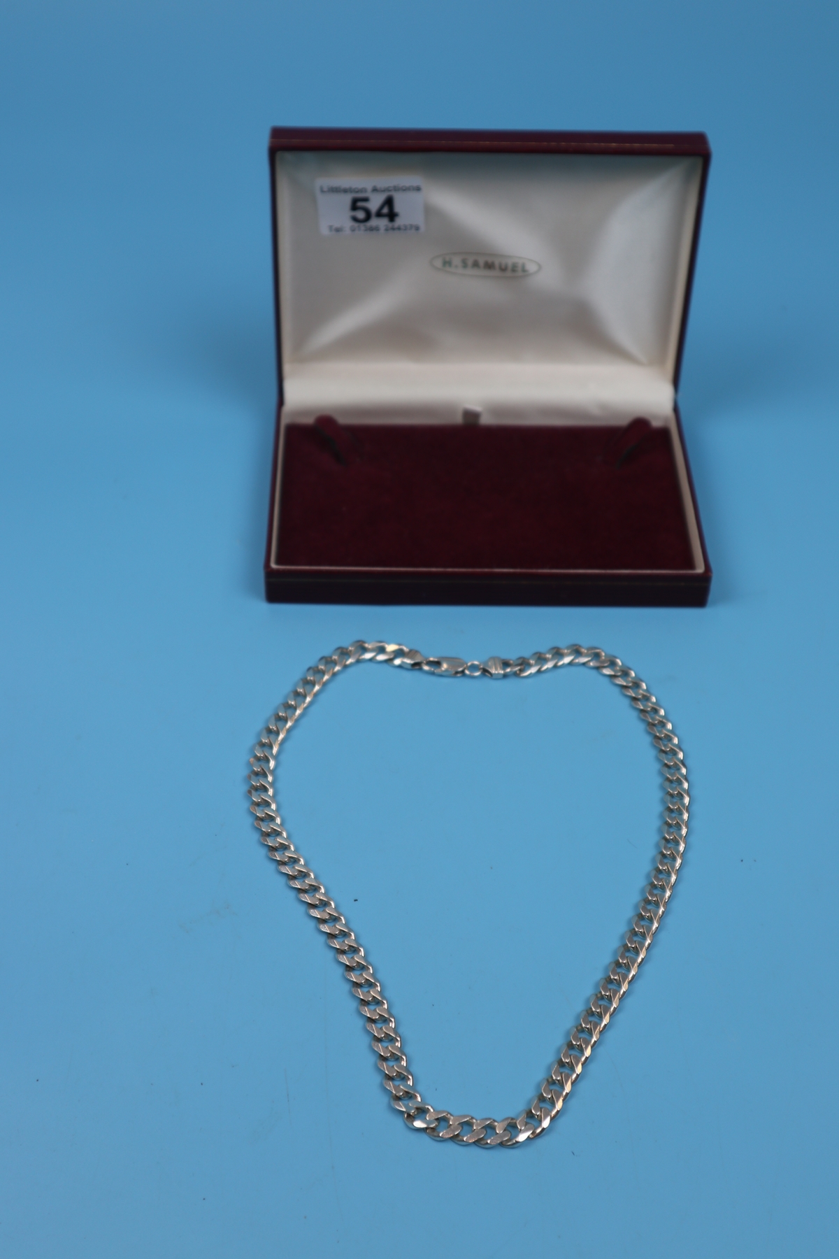 Hallmarked silver curb link necklace