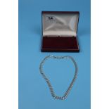 Hallmarked silver curb link necklace