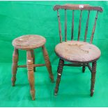Early chair & stool