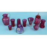 Collection of Cranberry glass