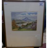 L/E etching - Scottish loch by R Cresswell Voke