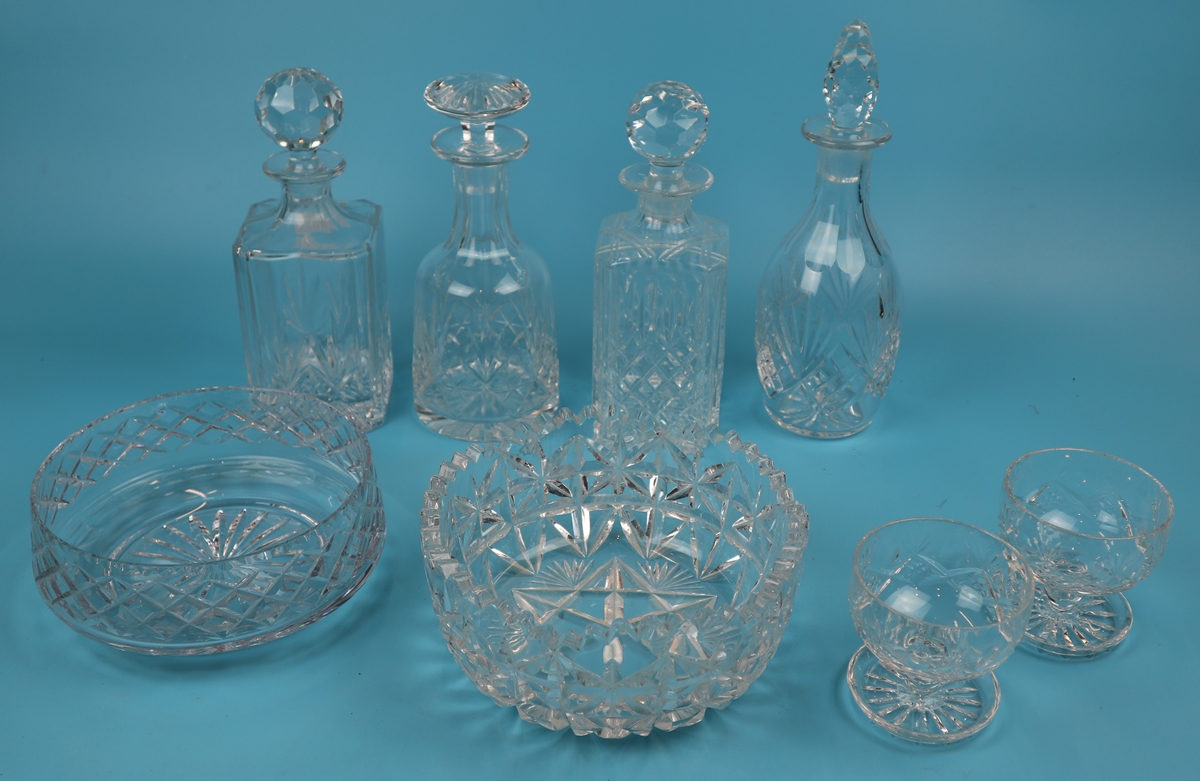 Collection of glass to include decanters