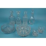 Collection of glass to include decanters