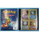 Full Original Base Set of Pokemon Cards – 102 cards in excellent condition, displayed in the
