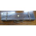 Antique leather shotgun case by H Clarke and Sons Leicester