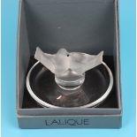 Signed Lalique bird figure in box