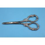 Pair of German silver handled grape scissors