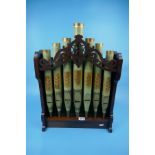 Model organ pipes in stand - Approx W: 43.5cm x H: 62cm x D: 11.5cm