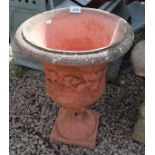 Terracotta garden urn
