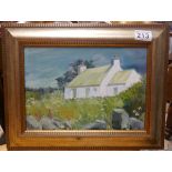 Oil on board - The Watch Cottage - Abereiddy