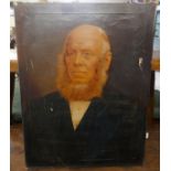 Early oil on canvas of bearded gent - Approx W: 50.5cm x H: 66cm