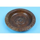 Treen carved bowl marked Lippe Detmold 1946 - Approx Diameter: 29.5cm