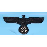 German metal Nazi eagle plaque - Approx L: 64cm