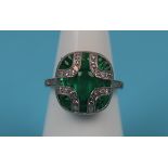 Fine platinum emerald & diamond ring