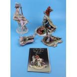 4 Capodimonte figures and Capodimonte book