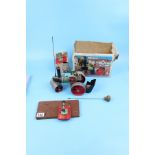 Mamod steam roller and box with accessories