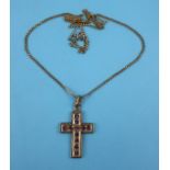 Gold amethyst crucifix on gold chain