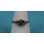 Gold emerald & diamond ring