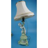 Ceramic cherub lamp - A/F