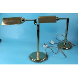 Pair of brass desk lamps