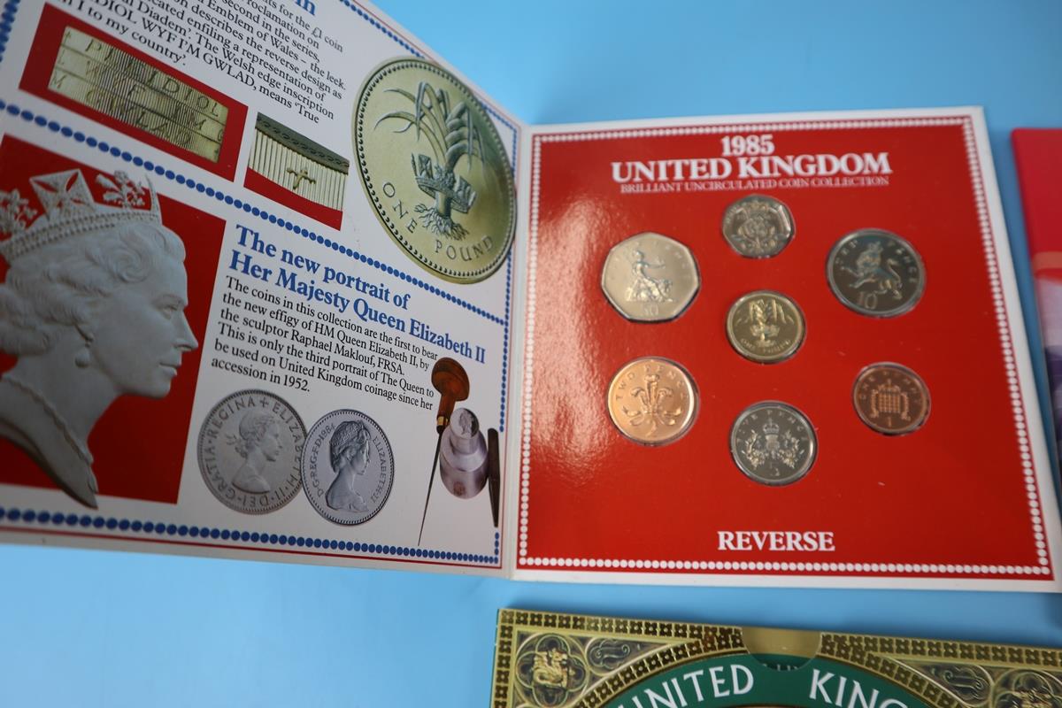 4 sets of uncirculated coins in original Royal Mint packs - 1984,1985,1999,2001 - Image 5 of 5