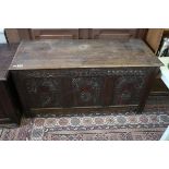 Oak coffer - Approx W: 122cm D: 49cm H: 63cm