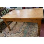 Pine farmhouse table - Approx L: 150cm W: 91cm H: 75cm