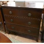 Victorian chest of 2 over 2 drawers on bracket feet - Approx W: 91cm D: 47cm H: 89cm